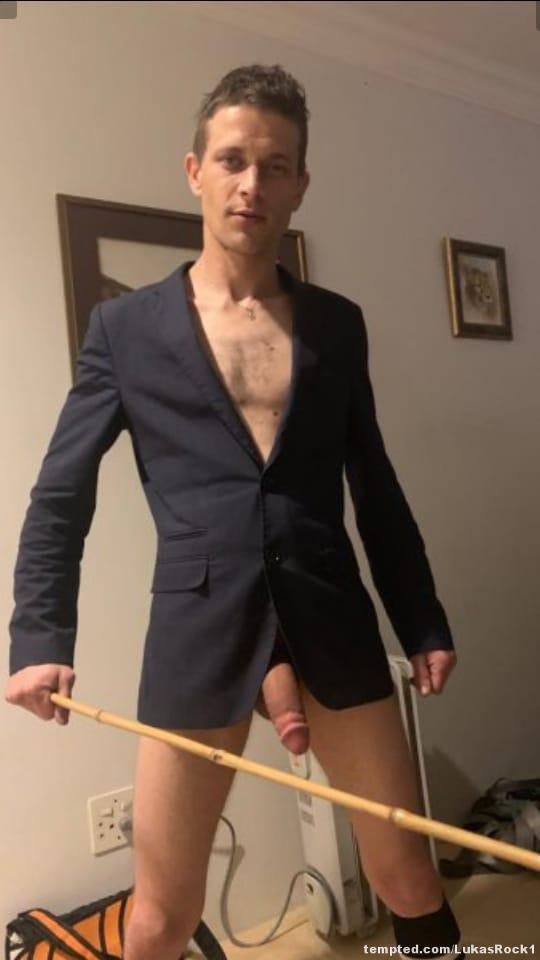 Dominant Top Gay Master with cane
