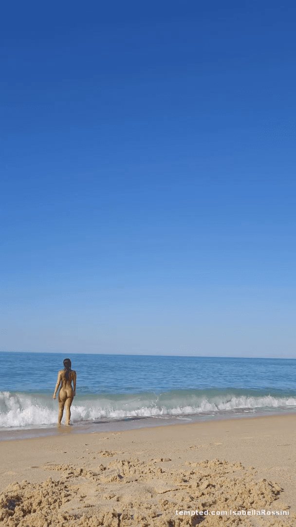 Playing in the waves naked!