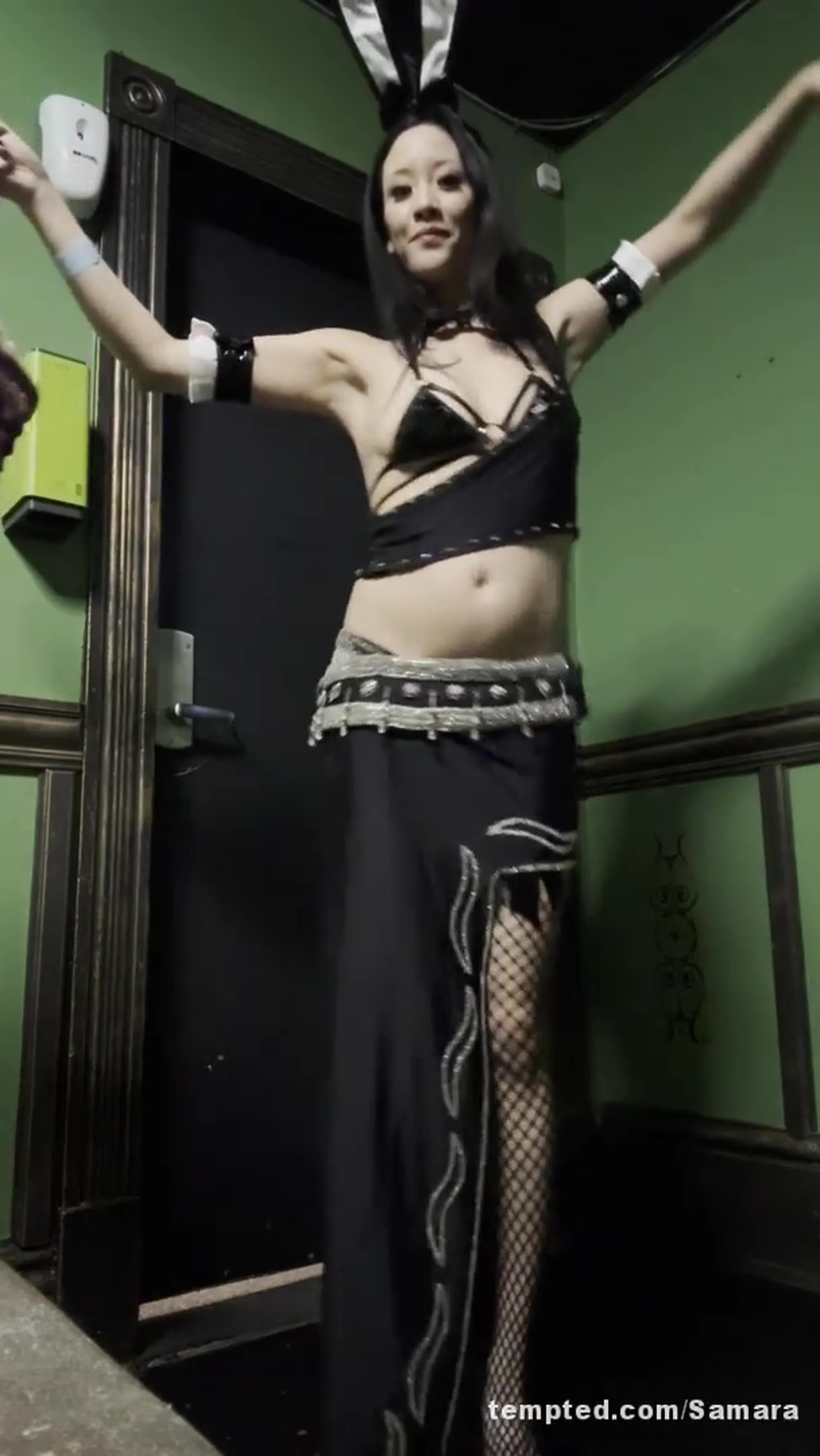 Belly dancing Easter bunny