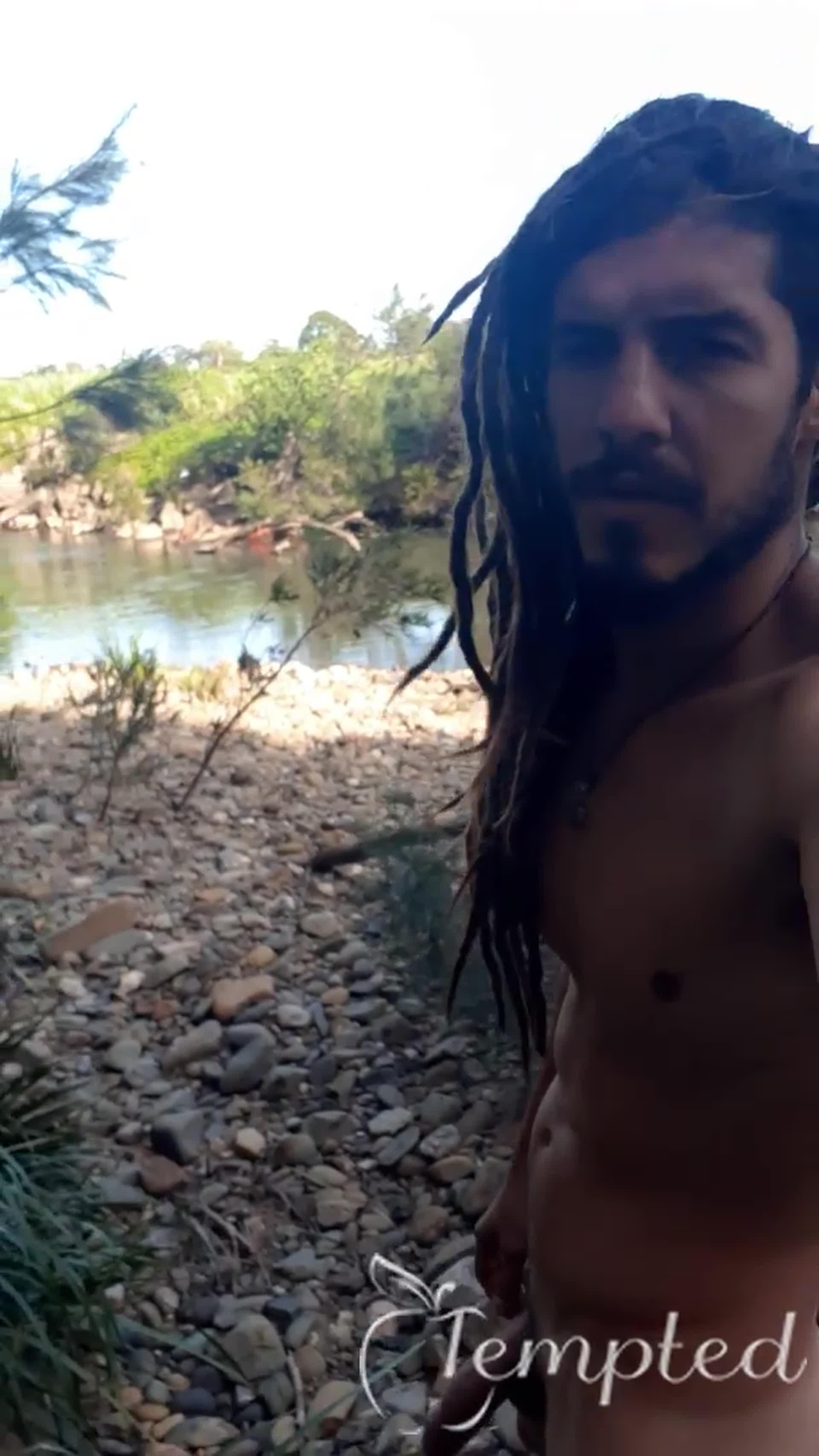 Enjoying nature in a public park. Almost got