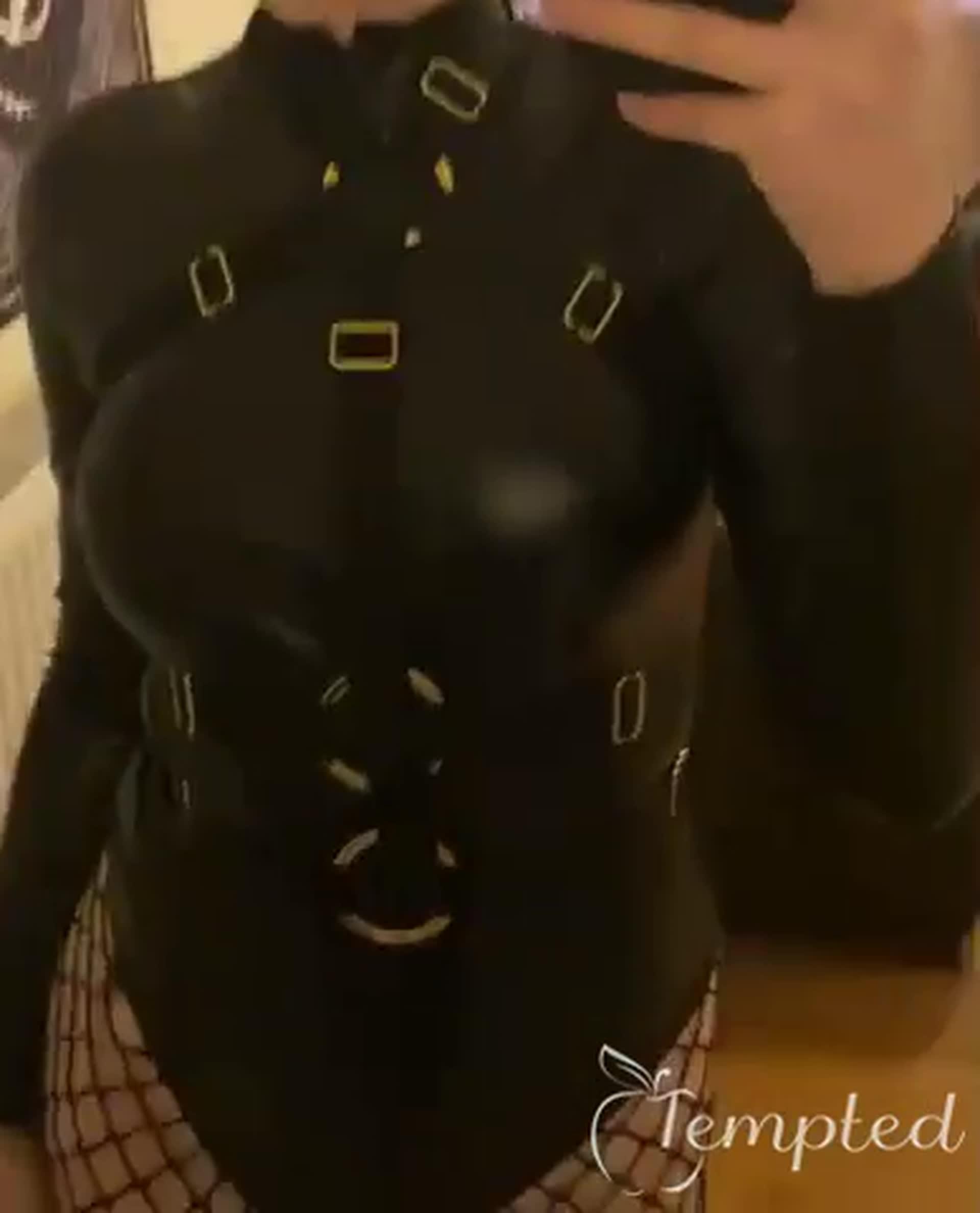 Trying on new lingerie