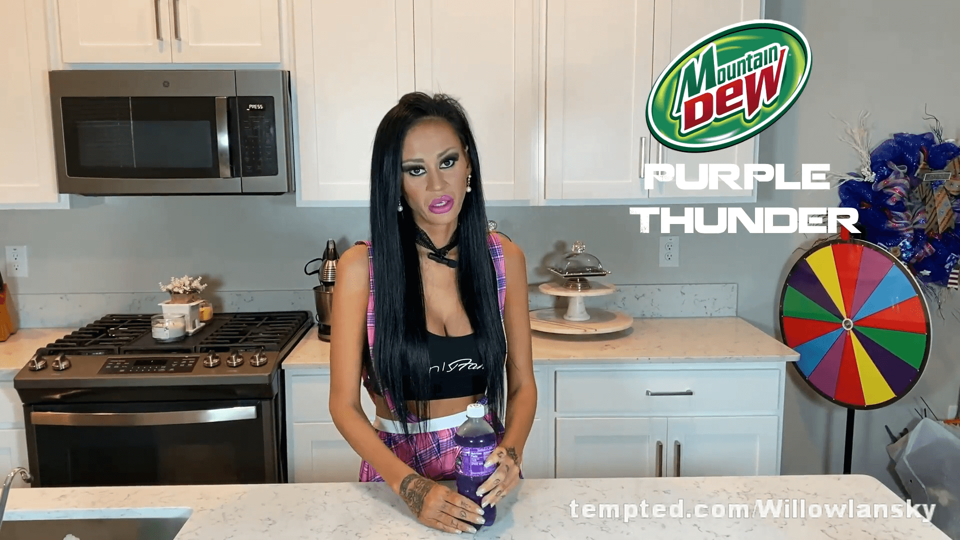 Willow Lansky Topless Food Review Mountain Dew Purple Thunder